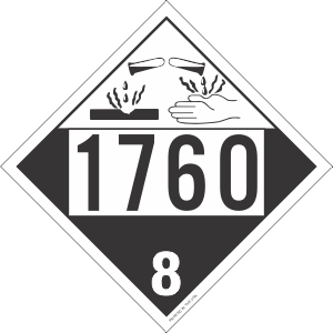 Vinyl 1760 Corrosive Class 8 Placard